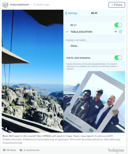 On April 14th,The Table Mountain Aerial Cableway Company launched a brand new free WiFi lounge on Cape Town’s iconic mountain - wifi lounge in Cape Town