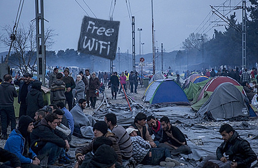 In September 2015, Ilias Papadopoulos brought a free Wi-Fi connection to a refugee camp in Idomeni, Greece - Free Wi-Fi access for refugees